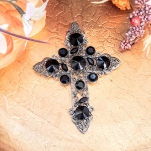 Gothic Renaissance Antique Crystal Cross Pendant